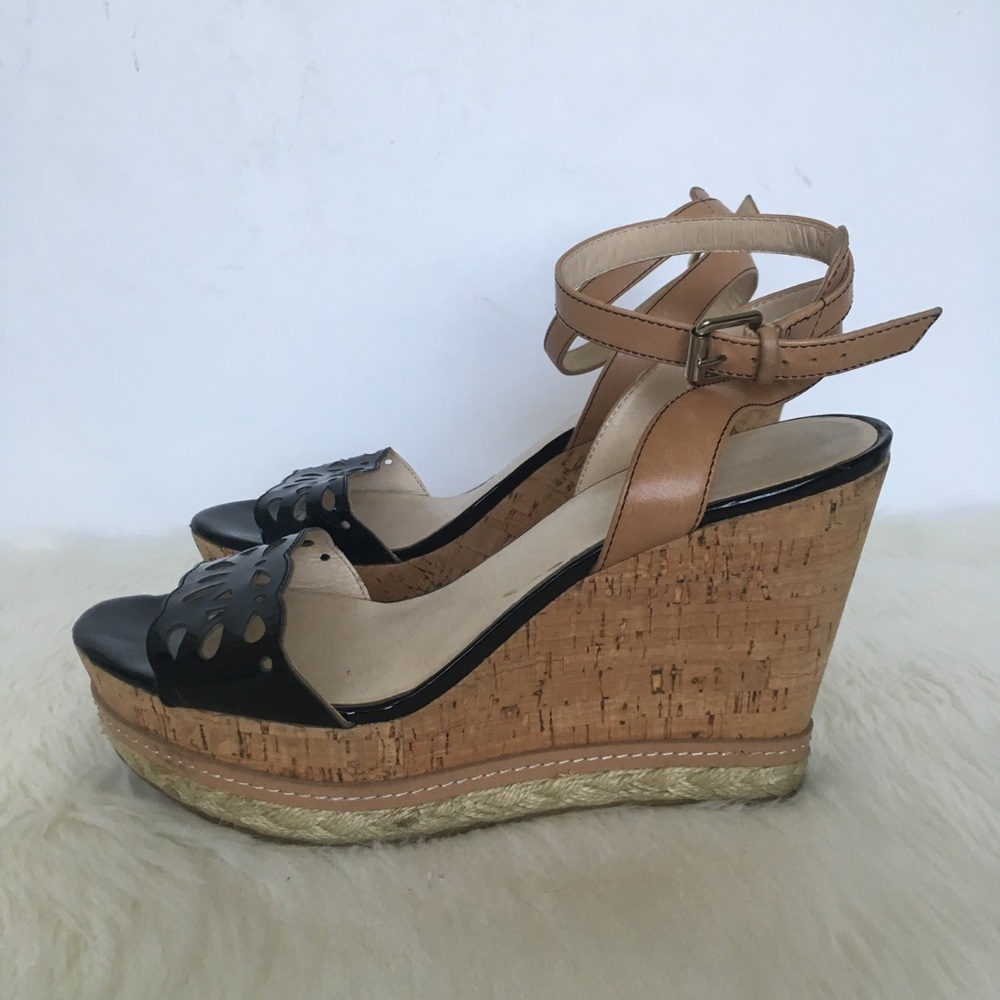 Nine West Black Patent Wedges / Size 8M
